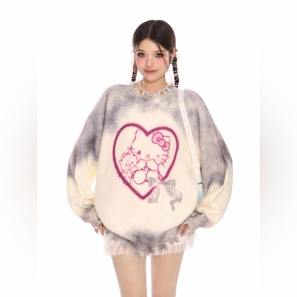 Faux mink Kitty sweater, size S-L - Picture 2 of 4
